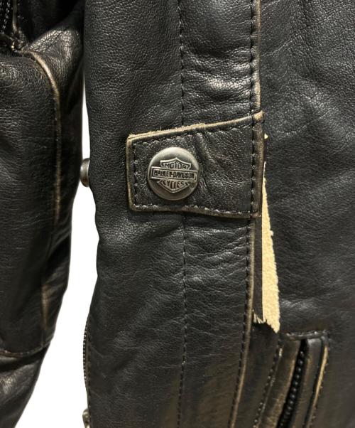 HARLEY-DAVIDSON（ハーレーダビッドソン）HARLEY-DAVIDSON (ハーレーダビッドソン) Triple Vent Detonator Distressed Leather Jacket ブラック サイズ:Mの古着・服飾アイテム