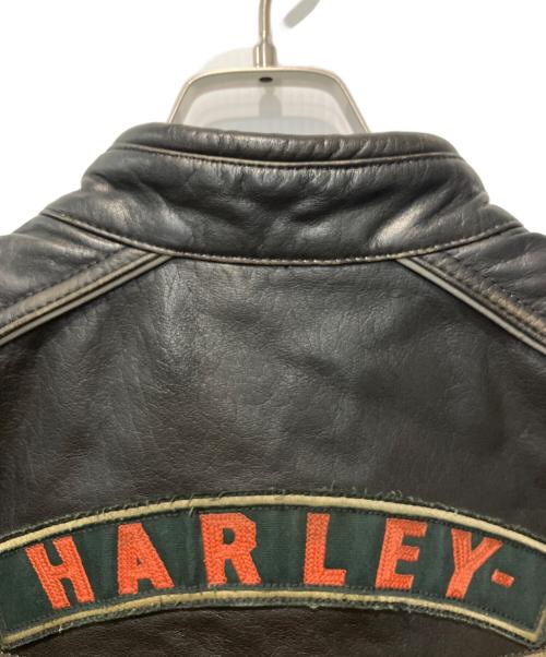 HARLEY-DAVIDSON（ハーレーダビッドソン）HARLEY-DAVIDSON (ハーレーダビッドソン) Triple Vent Detonator Distressed Leather Jacket ブラック サイズ:Mの古着・服飾アイテム
