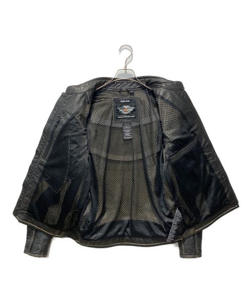 HARLEY-DAVIDSON（ハーレーダビッドソン）HARLEY-DAVIDSON (ハーレーダビッドソン) Triple Vent Detonator Distressed Leather Jacket ブラック サイズ:Mの古着・服飾アイテム