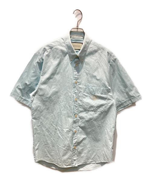 GUCCI（グッチ）GUCCI (グッチ) 刺繍半袖シャツ スカイブルー サイズ:44の古着・服飾アイテム