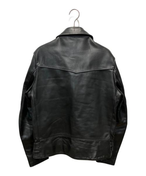 666 LEATHER WEAR（666レザーウェア）666 LEATHER WEAR (トリプルシックス レザーウェア) 裏地タータンチェックライダースジャケット ブラック サイズ:38の古着・服飾アイテム