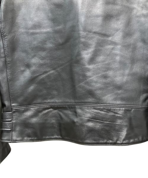 666 LEATHER WEAR（666レザーウェア）666 LEATHER WEAR (トリプルシックス レザーウェア) 裏地タータンチェックライダースジャケット ブラック サイズ:38の古着・服飾アイテム