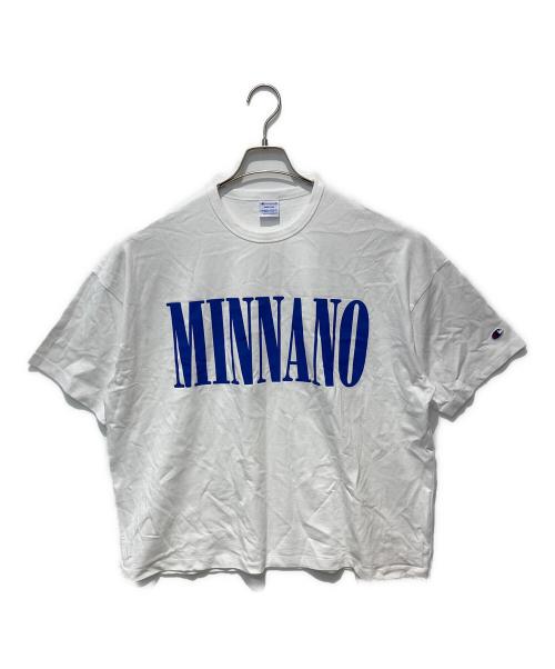 Champion（チャンピオン）Champion (チャンピオン) MINNANO (ミンナノ) プリントTシャツ ホワイト サイズ:Mの古着・服飾アイテム