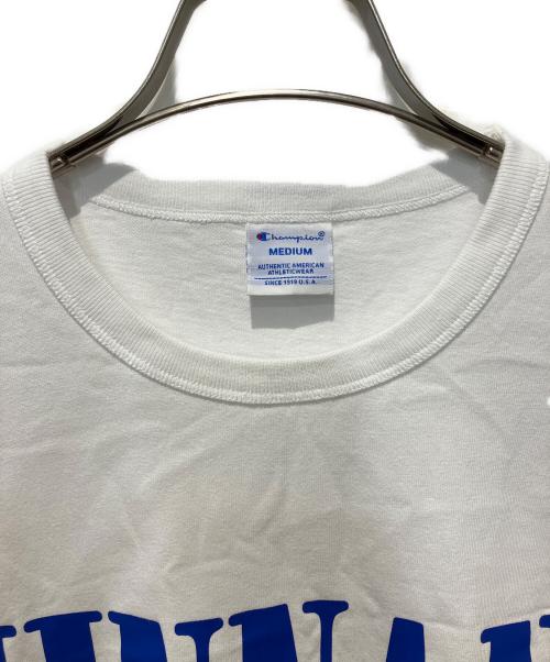 Champion（チャンピオン）Champion (チャンピオン) MINNANO (ミンナノ) プリントTシャツ ホワイト サイズ:Mの古着・服飾アイテム