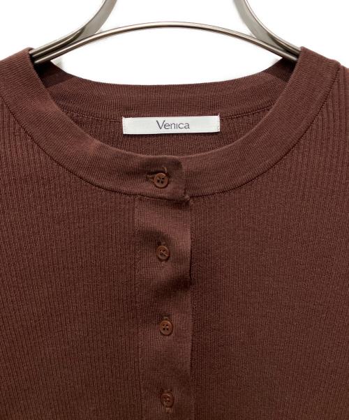 venica（ヴェニカ）venica (ヴェニカ) ニットカーディガン ブラウン サイズ:Freeの古着・服飾アイテム