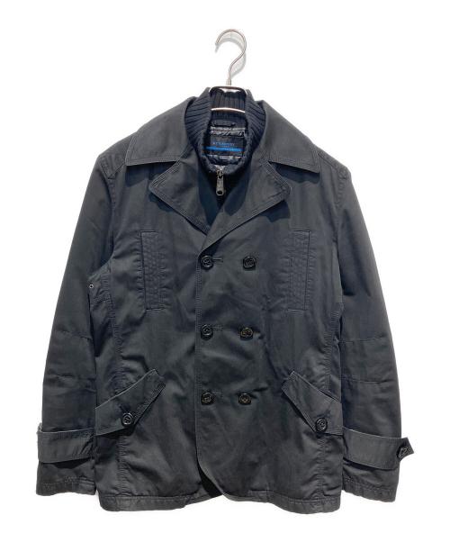BURBERRY BLUE LABEL（バーバリー ブルー レーベル）BURBERRY BLUE LABEL (バーバリー ブルー レーベル) レイヤードPコート ブラック サイズ:Lの古着・服飾アイテム