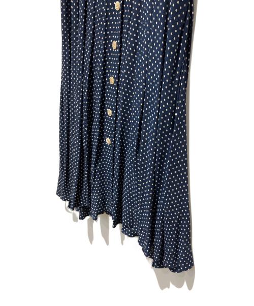 POLO RALPH LAUREN（ポロ・ラルフローレン）POLO RALPH LAUREN (ポロ・ラルフローレン) ドットシャツワンピース ネイビー サイズ:2の古着・服飾アイテム
