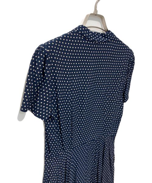 POLO RALPH LAUREN（ポロ・ラルフローレン）POLO RALPH LAUREN (ポロ・ラルフローレン) ドットシャツワンピース ネイビー サイズ:2の古着・服飾アイテム