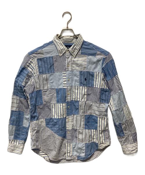 RALPH LAUREN（ラルフローレン）RALPH LAUREN (ラルフローレン) パッチワークシャツ ブルー サイズ:ｌの古着・服飾アイテム