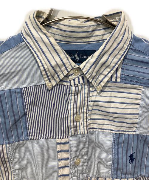 RALPH LAUREN（ラルフローレン）RALPH LAUREN (ラルフローレン) パッチワークシャツ ブルー サイズ:ｌの古着・服飾アイテム