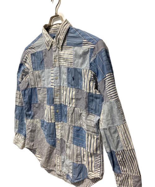 RALPH LAUREN（ラルフローレン）RALPH LAUREN (ラルフローレン) パッチワークシャツ ブルー サイズ:ｌの古着・服飾アイテム