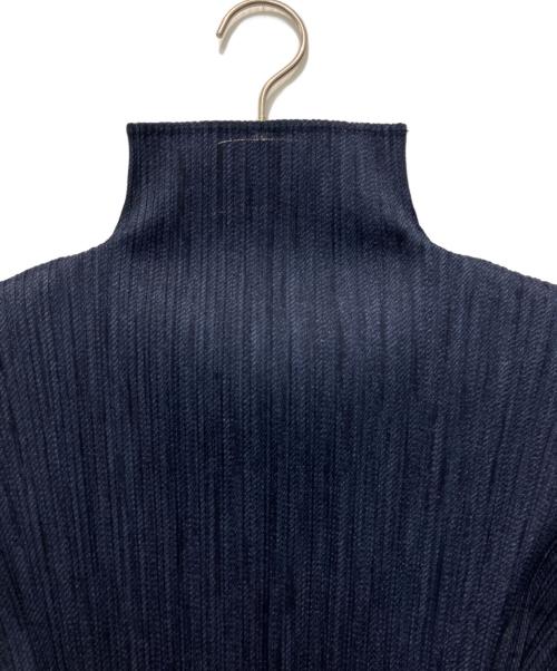 PLEATS PLEASE（プリーツプリーズ）PLEATS PLEASE (プリーツプリーズ) ハイネックプリーツカットソー ネイビー サイズ:3の古着・服飾アイテム