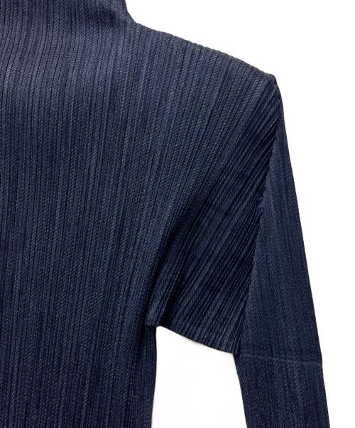 PLEATS PLEASE（プリーツプリーズ）PLEATS PLEASE (プリーツプリーズ) ハイネックプリーツカットソー ネイビー サイズ:3の古着・服飾アイテム