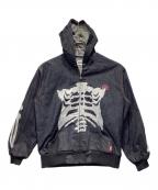 90909090）の古着「Bone Rigid Denim Zip Hoodie」｜インディゴ
