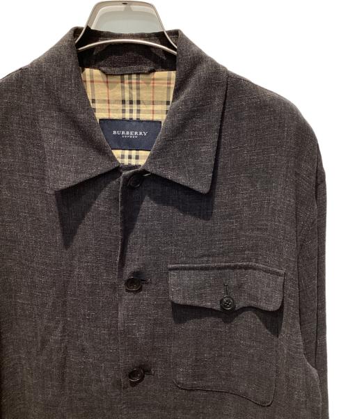 BURBERRY LONDON（バーバリーロンドン）BURBERRY LONDON (バーバリーロンドン) リネン混シャツジャケット グレー サイズ:Lの古着・服飾アイテム