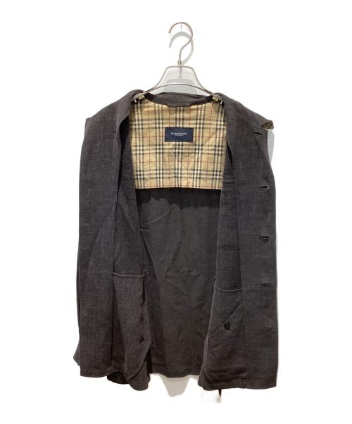 BURBERRY LONDON（バーバリーロンドン）BURBERRY LONDON (バーバリーロンドン) リネン混シャツジャケット グレー サイズ:Lの古着・服飾アイテム