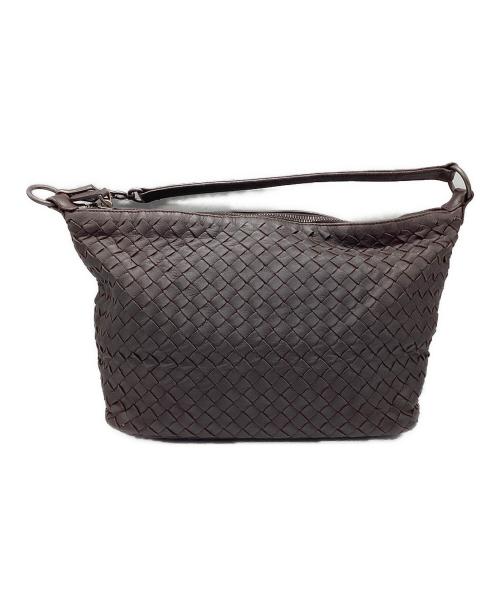 BOTTEGA VENETA（ボッテガベネタ）BOTTEGA VENETA (ボッテガベネタ) イントレチャートハンドバッグ ブラウンの古着・服飾アイテム