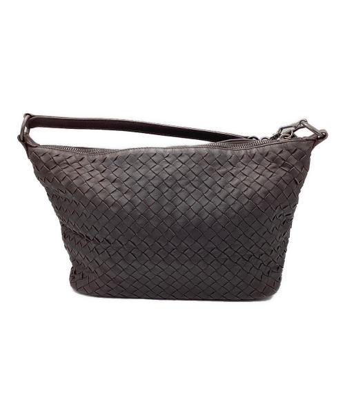 BOTTEGA VENETA（ボッテガベネタ）BOTTEGA VENETA (ボッテガベネタ) イントレチャートハンドバッグ ブラウンの古着・服飾アイテム