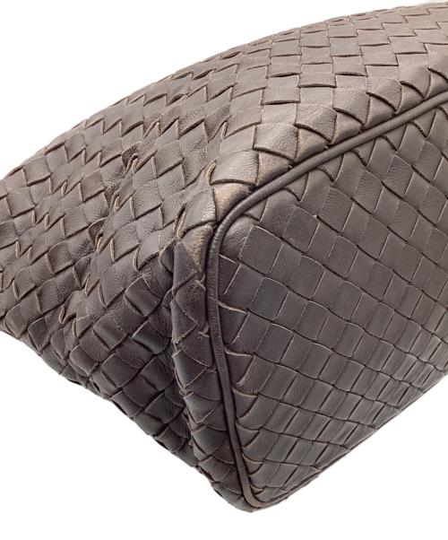 BOTTEGA VENETA（ボッテガベネタ）BOTTEGA VENETA (ボッテガベネタ) イントレチャートハンドバッグ ブラウンの古着・服飾アイテム