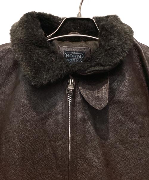 HORN WORKS（ホーンワークス）HORN WORKS (ホーンワークス) G-1 フライトジャケット ブラウン サイズ:LLの古着・服飾アイテム