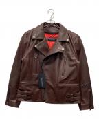 Liugoo Leathersリューグーレザーズ）の古着「ダブルライダースジャケット」｜ブラウン