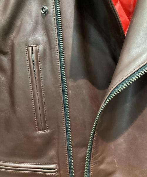 Liugoo Leathers（リューグーレザーズ）Liugoo Leathers (リューグーレザーズ) ダブルライダースジャケット ブラウン サイズ:LLの古着・服飾アイテム