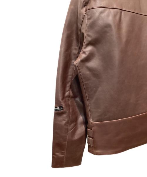 Liugoo Leathers（リューグーレザーズ）Liugoo Leathers (リューグーレザーズ) ダブルライダースジャケット ブラウン サイズ:LLの古着・服飾アイテム
