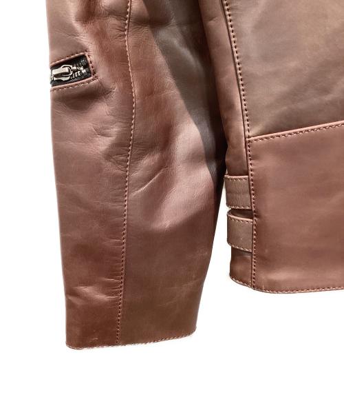 Liugoo Leathers（リューグーレザーズ）Liugoo Leathers (リューグーレザーズ) ダブルライダースジャケット ブラウン サイズ:LLの古着・服飾アイテム