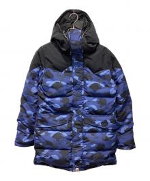 A BATHING APE（アベイシングエイプ）の古着「hoodie long down jacket」｜ネイビー