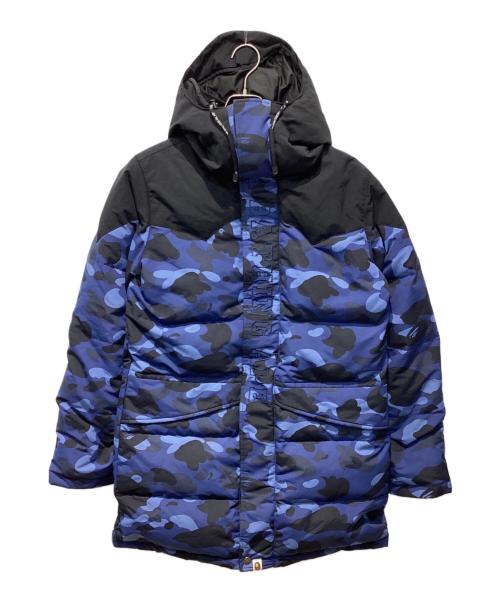 A BATHING APE（アベイシングエイプ）A BATHING APE (アベイシングエイプ) hoodie long down jacket ネイビー サイズ:Mの古着・服飾アイテム