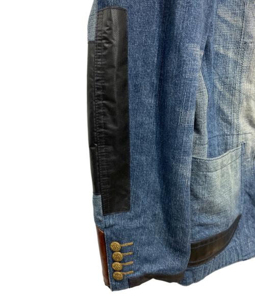 COMME des GARCONS JUNYA WATANABE MAN（コム デ ギャルソン ジュンヤ ワタナベ マン）COMME des GARCONS JUNYA WATANABE MAN (コム デ ギャルソン ジュンヤ ワタナベ マン) デニムレザーパッチワークジャケット ネイビー サイズ:XSの古着・服飾アイテム