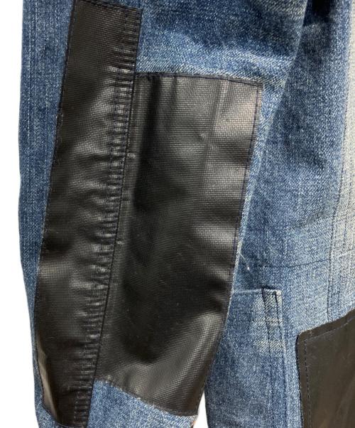 COMME des GARCONS JUNYA WATANABE MAN（コム デ ギャルソン ジュンヤ ワタナベ マン）COMME des GARCONS JUNYA WATANABE MAN (コム デ ギャルソン ジュンヤ ワタナベ マン) デニムレザーパッチワークジャケット ネイビー サイズ:XSの古着・服飾アイテム