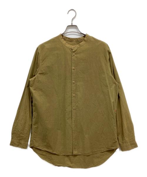 CASEY CASEY（ケーシーケーシー）CASEY CASEY (ケーシーケーシー) バンドカラーシャツ ベージュ サイズ:Mの古着・服飾アイテム