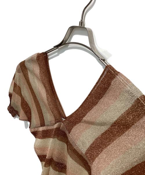 ISSEY MIYAKE（イッセイミヤケ）ISSEY MIYAKE (イッセイミヤケ) ラメカットソー ブラウン サイズ:2の古着・服飾アイテム