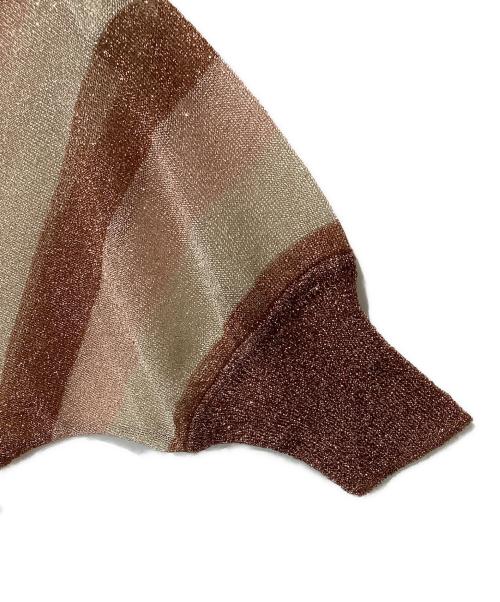 ISSEY MIYAKE（イッセイミヤケ）ISSEY MIYAKE (イッセイミヤケ) ラメカットソー ブラウン サイズ:2の古着・服飾アイテム