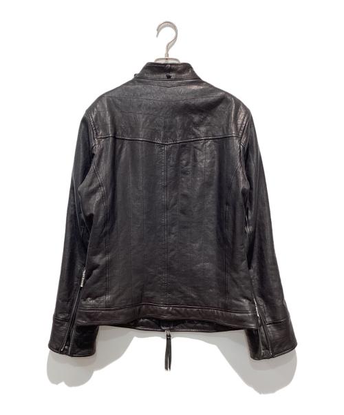 A.S.M（エイエムエス）A.S.M (エイエムエス) シープスキンシングルライダースジャケット ブラック サイズ:52の古着・服飾アイテム