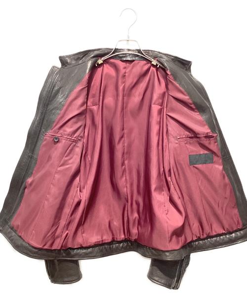 A.S.M（エイエムエス）A.S.M (エイエムエス) シープスキンシングルライダースジャケット ブラック サイズ:52の古着・服飾アイテム