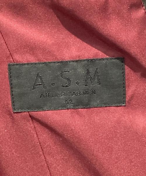 A.S.M（エイエムエス）A.S.M (エイエムエス) シープスキンシングルライダースジャケット ブラック サイズ:52の古着・服飾アイテム