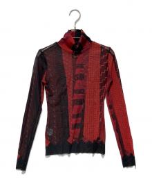 Jean Paul GAULTIER（ジャンポールゴルチェ）の古着「総柄パワーネット」｜ブラック×レッド