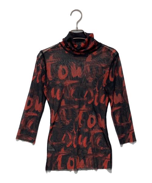 Jean Paul Gaultier FEMME（ジャンポールゴルチエ フェム）Jean Paul Gaultier FEMME (ジャンポールゴルチエ フェム) 七分袖パワーネット レッド サイズ:40の古着・服飾アイテム