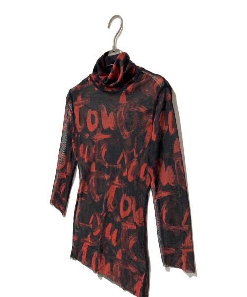 Jean Paul Gaultier FEMME（ジャンポールゴルチエ フェム）Jean Paul Gaultier FEMME (ジャンポールゴルチエ フェム) 七分袖パワーネット レッド サイズ:40の古着・服飾アイテム