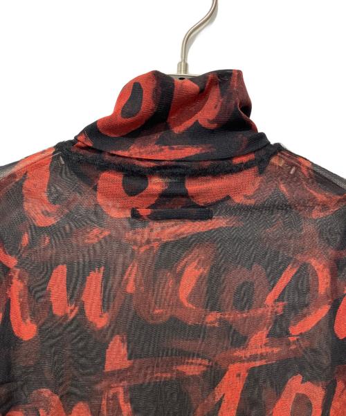 Jean Paul Gaultier FEMME（ジャンポールゴルチエ フェム）Jean Paul Gaultier FEMME (ジャンポールゴルチエ フェム) 七分袖パワーネット レッド サイズ:40の古着・服飾アイテム