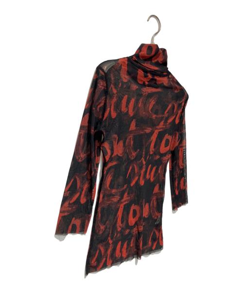 Jean Paul Gaultier FEMME（ジャンポールゴルチエ フェム）Jean Paul Gaultier FEMME (ジャンポールゴルチエ フェム) 七分袖パワーネット レッド サイズ:40の古着・服飾アイテム