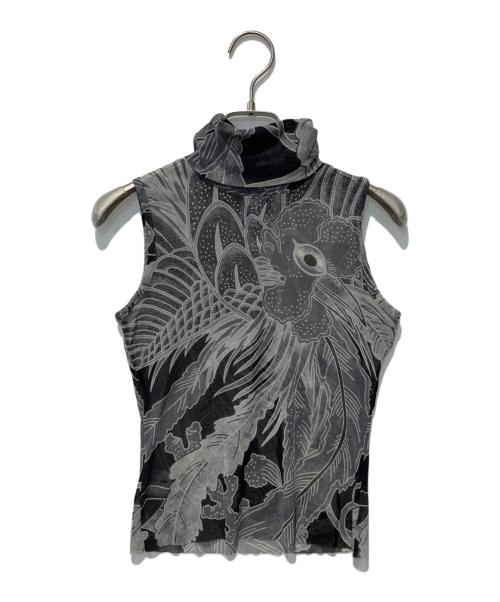 Jean Paul GAULTIER（ジャンポールゴルチェ）Jean Paul GAULTIER (ジャンポールゴルチェ) ノースリーブパワーネット グレー×ブラック サイズ:40の古着・服飾アイテム