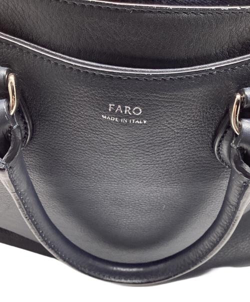 FARO（ファーロ）FARO (ファーロ) レザーハンドバッグ ネイビーの古着・服飾アイテム