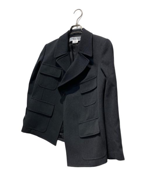 COMME des GARCONS COMME des GARCONS（コムデギャルソン コムデギャルソン）COMME des GARCONS COMME des GARCONS (コムデギャルソン コムデギャルソン) アシンメトリージャケット グレー サイズ:Sの古着・服飾アイテム
