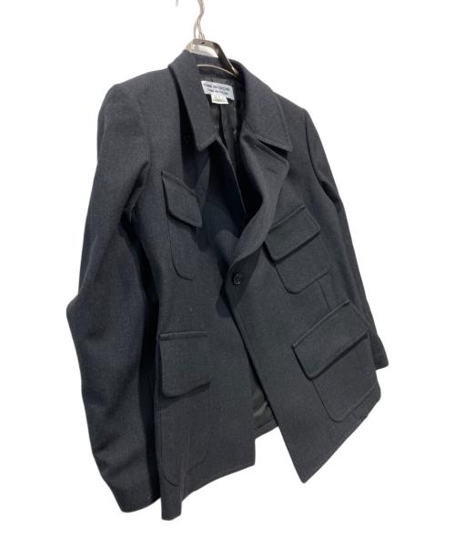 COMME des GARCONS COMME des GARCONS（コムデギャルソン コムデギャルソン）COMME des GARCONS COMME des GARCONS (コムデギャルソン コムデギャルソン) アシンメトリージャケット グレー サイズ:Sの古着・服飾アイテム