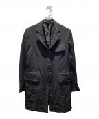 BLACK COMME des GARCONSブラックコムデギャルソン）の古着「ポリ縮ストライプテーラードジャケット」｜ブラック