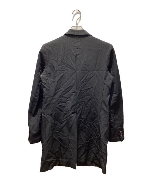BLACK COMME des GARCONS（ブラックコムデギャルソン）BLACK COMME des GARCONS (ブラックコムデギャルソン) ポリ縮ストライプテーラードジャケット ブラック サイズ:Mの古着・服飾アイテム