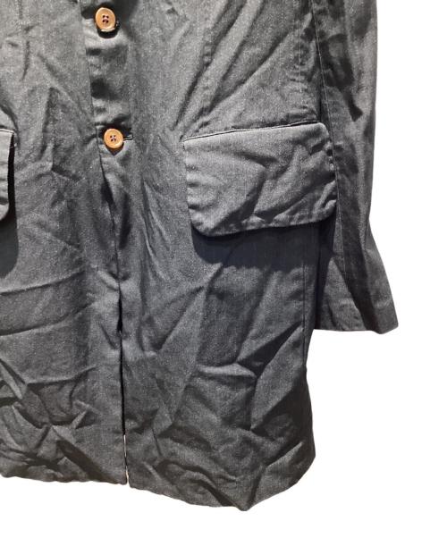 BLACK COMME des GARCONS（ブラックコムデギャルソン）BLACK COMME des GARCONS (ブラックコムデギャルソン) ポリ縮ストライプテーラードジャケット ブラック サイズ:Mの古着・服飾アイテム